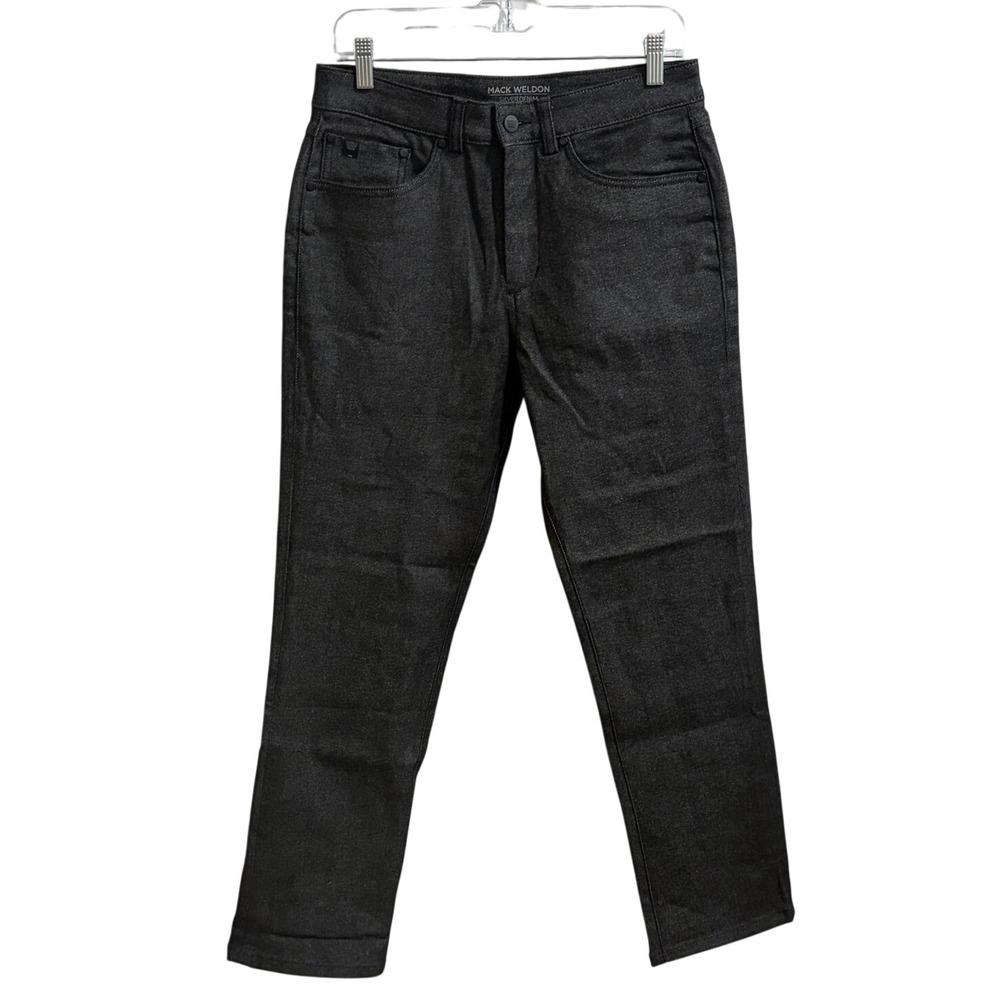 Mack Weldon Jeans Men 30x30 Black Silver Denim Stretch Slim Straight Leg
